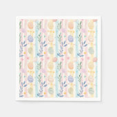 Elegante Pastell-Wasserfarbe-Osterstreifen-Eier Serviette (Vorderseite)