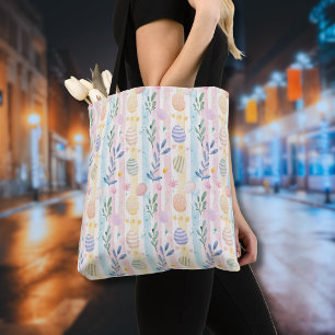 Elegante Pastell-Watercolor-Osterstreifen-Eier Tasche