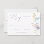 Elegante Pastell-Wildblumengarten-Hochzeit RSVP Karte (Vorderseite)