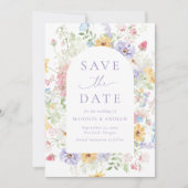 Elegante Pastell-Wildblumengartenhochzeit Save The Date (Vorderseite)