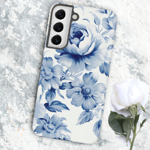 Elegante Pastellblaue Aquarellrosen Samsung Galaxy Hülle