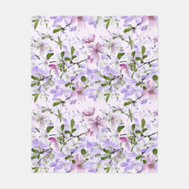 Elegante Pastellblüte Fleecedecke