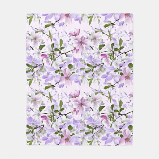 Elegante Pastellblüte Fleecedecke (Vorderseite)