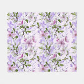 Elegante Pastellblüte Fleecedecke (Vorderseite (Horizontal))