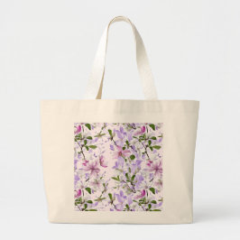 Elegante Pastellblüte Jumbo Stoffbeutel