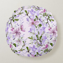 Elegante Pastellblüte Rundes Kissen