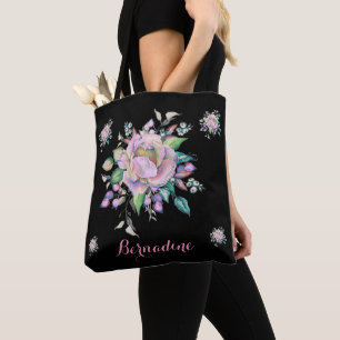 Elegante Pastelle Wasserfarbe Schwarz Tasche