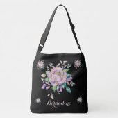 Elegante Pastelle Wasserfarbe Schwarz Tragetaschen Mit Langen Trägern (Rückseite)