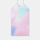 Elegante Pastellfarben Blau Pink Aquarellmalerei Geschenkanhänger (Rückseite)