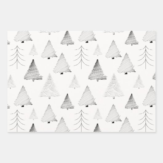 Elegante Pastellfarben Handgezeichnete Weihnachtsb Geschenkpapier Set (Vorderseite 3)