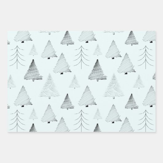 Elegante Pastellfarben Handgezeichnete Weihnachtsb Geschenkpapier Set (Vorderseite 2)