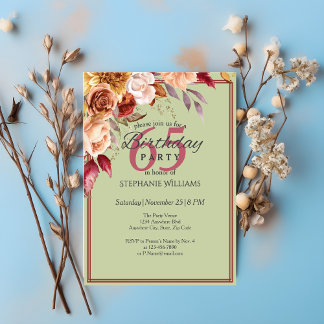 Elegante Pastellfarben Herbstliche Blume jedes Alt Einladung