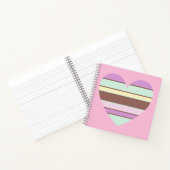 Elegante Pastellfarben - Herz auf hellem Rosa Notizblock (Innenseite)