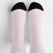 Elegante Pastellfarben Rosa und Weiß Streifen Socken (Oben)