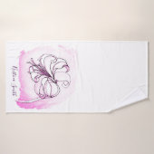 Elegante Pastellfarben Rosa Weißer Lilie Wasserfar Badehandtuch (Badehandtuch)