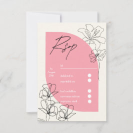 Elegante Pastellfarben und cremefarbene Hochzeit RSVP Karte