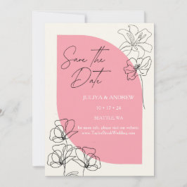 Elegante Pastellfarben und cremefarbene Hochzeit Save The Date