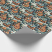 Elegante Pastellfarben Weihnachtshäuser im Wald Geschenkpapier (Ecke)