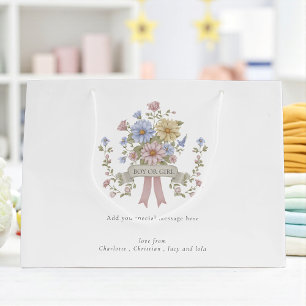 elegante pastellfarbene Babydusche Große Geschenktüte