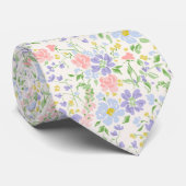 elegante pastellfarbene Blumenkrawatte Krawatte (Gerollt)