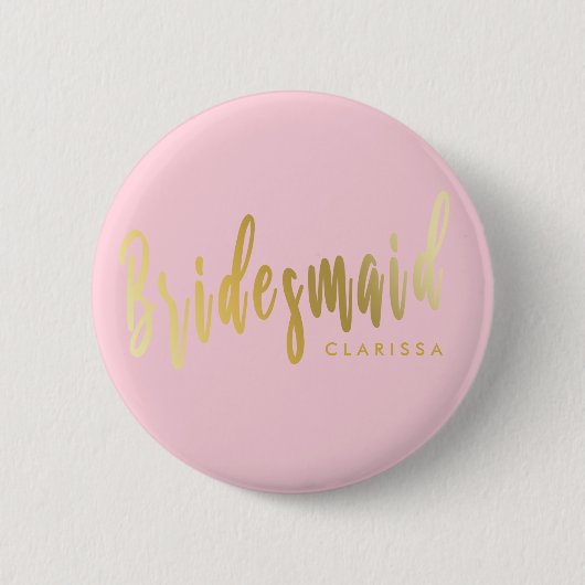 Elegante pastellfarbene Brautjungfrau Button (Vorderseite)