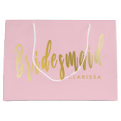Elegante pastellfarbene Brautjungfrau Große Geschenktüte (Vorderseite)