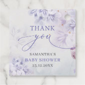 Elegante pastellfarbene lila Frühlingsblumen Babyd Geschenkanhänger (Rückseite)