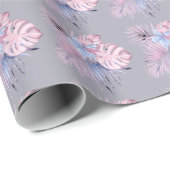 Elegante, pastellfarbene tropische Babydusche Geschenkpapier (Rolleneckpunkt)