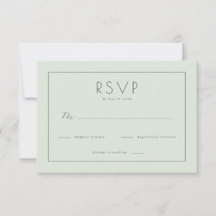 Elegante Pastellgrüne Antwortkarte RSVP Karte