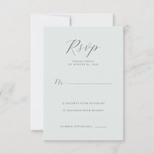 Elegante Pastellgrüne Antwortkarte RSVP Karte