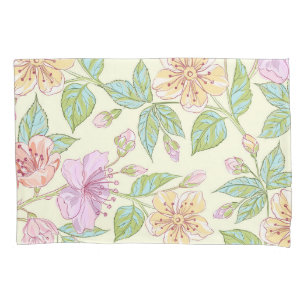 Elegante Pastelllilien-Vintages Blumenmuster Kissenbezug