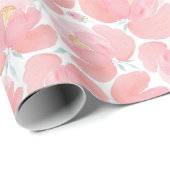 Elegante pastellrosa Blumen Geschenkpapier (Rolleneckpunkt)