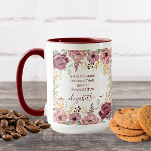 Elegante pastellrosa Blüten Sprüche 31 Tasse