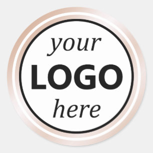 Elegante Pastellrosa Farbe - Ihr Logo hier Runder Aufkleber