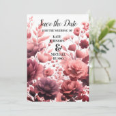 Elegante Pastellrosa Hochzeit speichern Sie die Da Save The Date (Stehend Vorderseite)