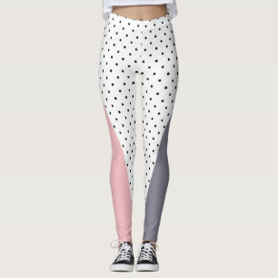 Elegante pastellrosa lila geometrische Polka-Punkt Leggings