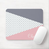 Elegante pastellrosa lila geometrische Polka-Punkt Mousepad (Mit Mouse)