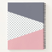 Elegante pastellrosa lila geometrische Polka-Punkt Notizblock (Rückseite)