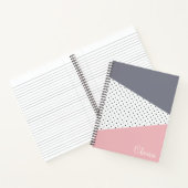 Elegante pastellrosa lila geometrische Polka-Punkt Notizblock (Innenseite)