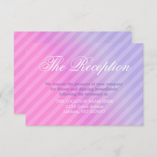 Elegante Pastellrosa-lila Informations-Einzelkarte Begleitkarte (Vorne/Hinten)