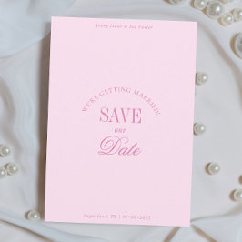 Elegante Pastellrosa Save-the-Date-Karte im klassi Save The Date