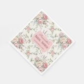 Elegante Pastellrosen Shabby Chic Braut Dusche Serviette (Ecke)