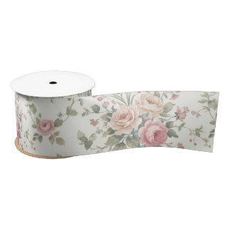 Elegante Pastellrosen Shabby Chic Satinband
