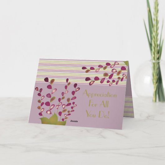 Elegante Pastellstreifen Dankeskarte (Rückseite)