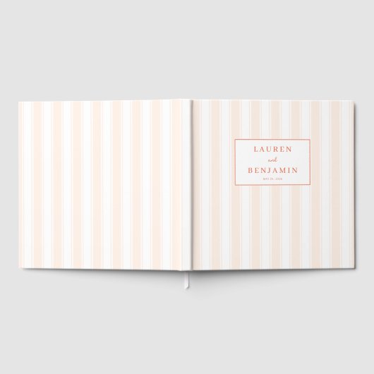 Elegante Pastellstreifen Gästebuch (Voll)