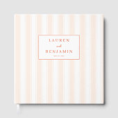 Elegante Pastellstreifen Gästebuch (Vorderseite)