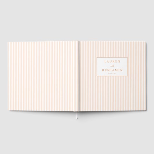 Elegante Pastellstreifen Gästebuch (Voll)