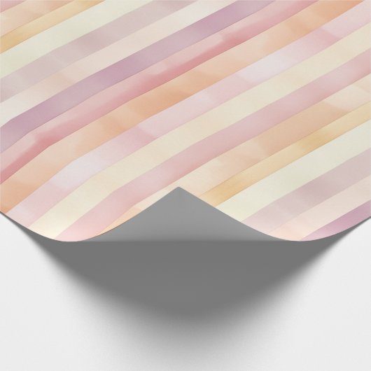 Elegante Pastellstreifen mit Aquarellfarben Geschenkpapier (Ecke)