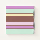 Elegante Pastellstreifen Rosa Rosa Gelb Notizblock (Rückseite)