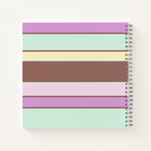 Elegante Pastellstreifen Rosa Rosa Gelb Notizblock (Rückseite)
